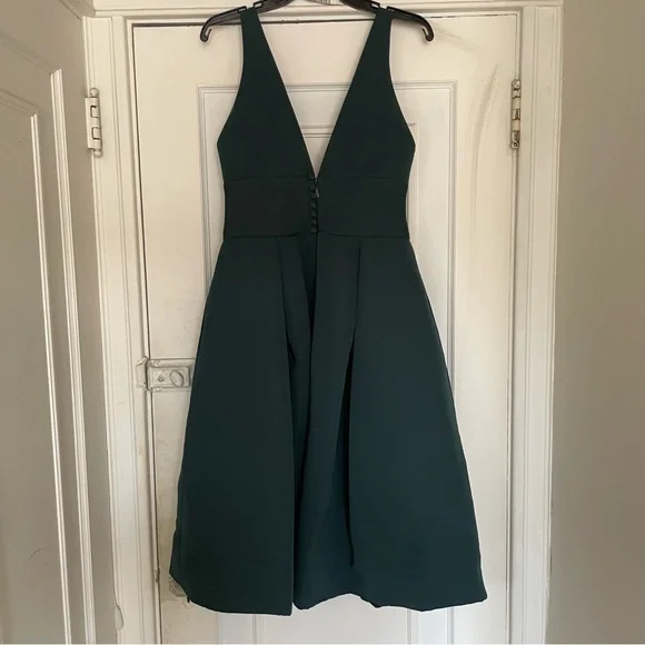 AMSALE Hunter Green Cocktail Party Dress - Picture 6 of 11
